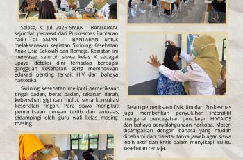 Skrining Kesehatan Puskesmas Bantaran di SMAN 1 BANTARAN
