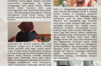 Juara The Most Favorite Video Pendek Anti Bullying Festival Santri Nasional 2025 Universitas Nurul Jadid.